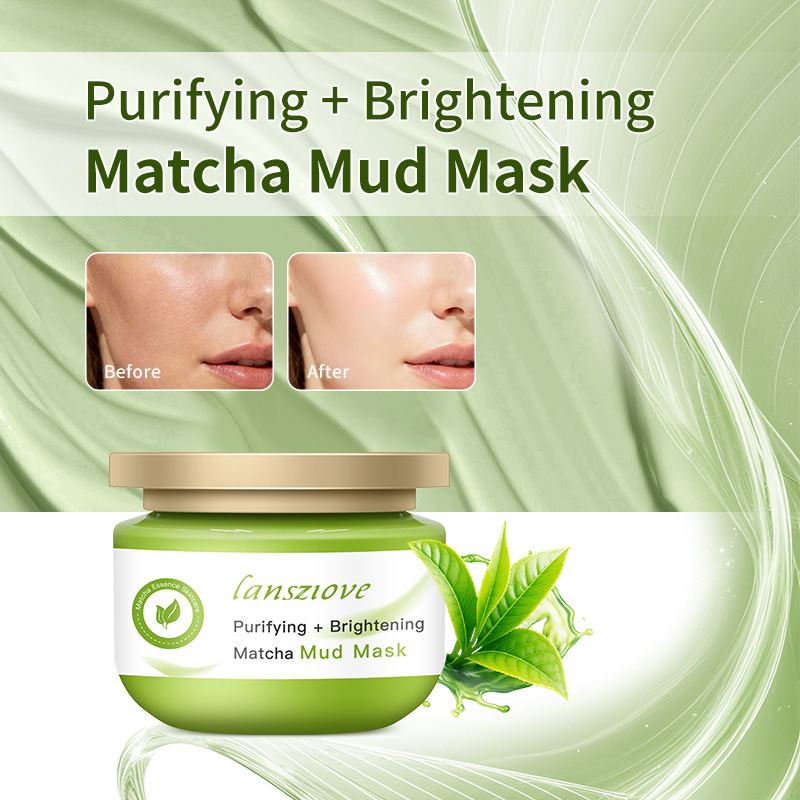 Face Skin Care Factory Custom Logo Purifying Brightening Matcha Mud Mask