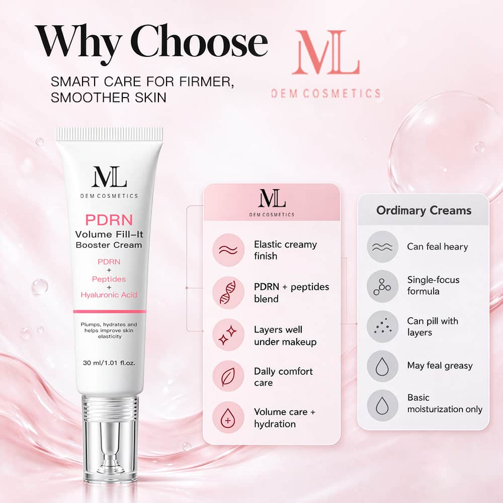 Private Label PDRN Volume Filling  -It Booster Cream for Plump Firm Skin MLXL OEM COSMETIC Custom Formulation for Your Brand